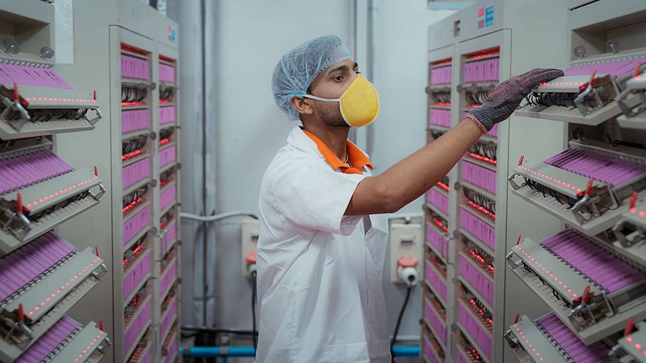 Quality control on the Mercury EV Tech battery manufacturing line