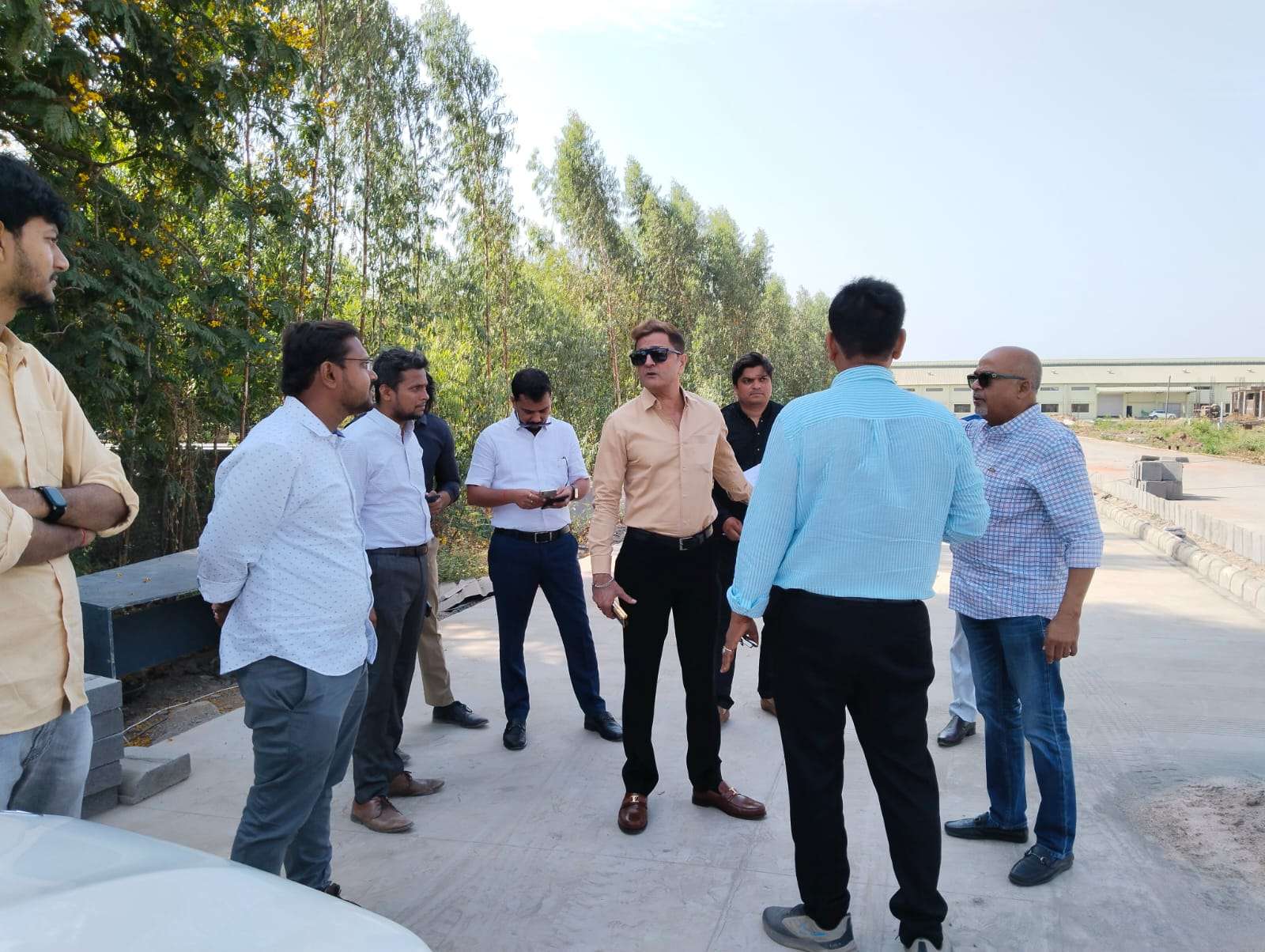 The Mercury EV Tech founding team reviewing progress on site