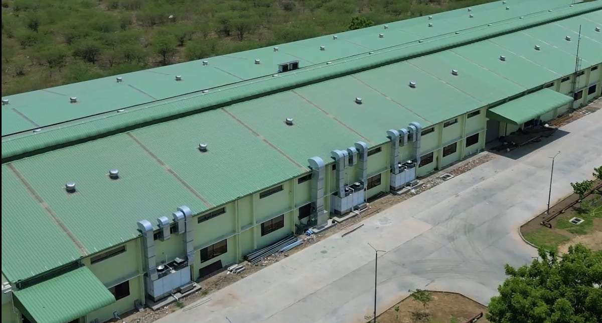 The Mercury EV Tech green-roofed manufacturing building