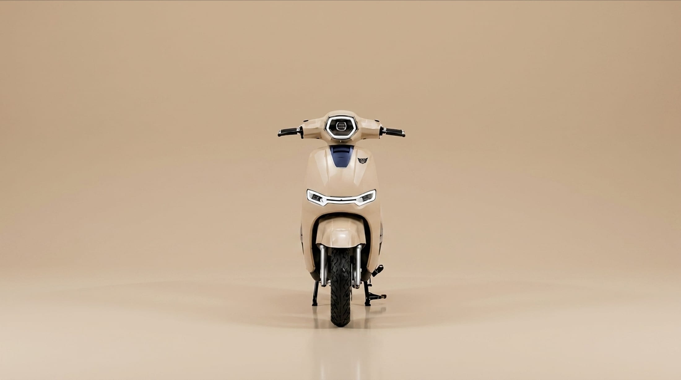 Mercury DLX GOLD electric scooter photographed head-on