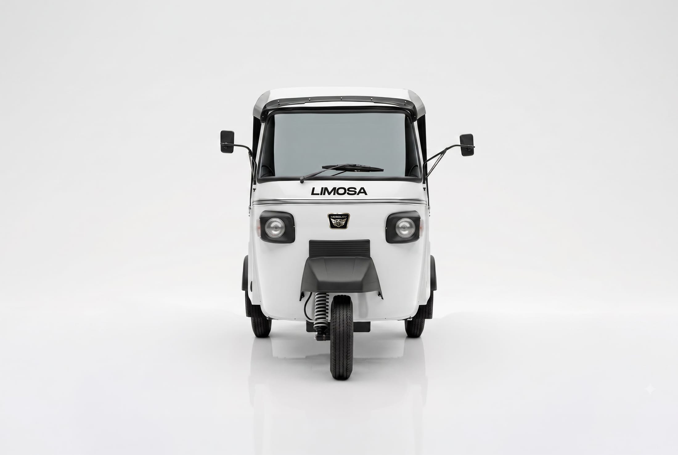 Mercury Limosa electric passenger auto photographed head-on