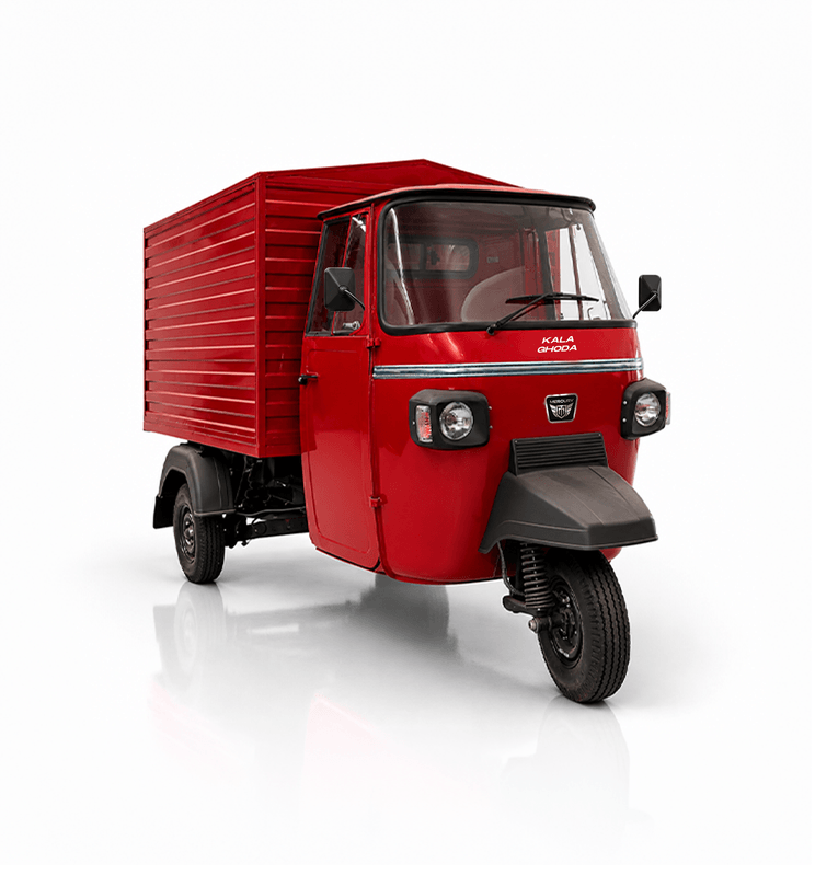 Mercury KALA GHODA CONTAINER electric cargo loader in Red, front three-quarter view