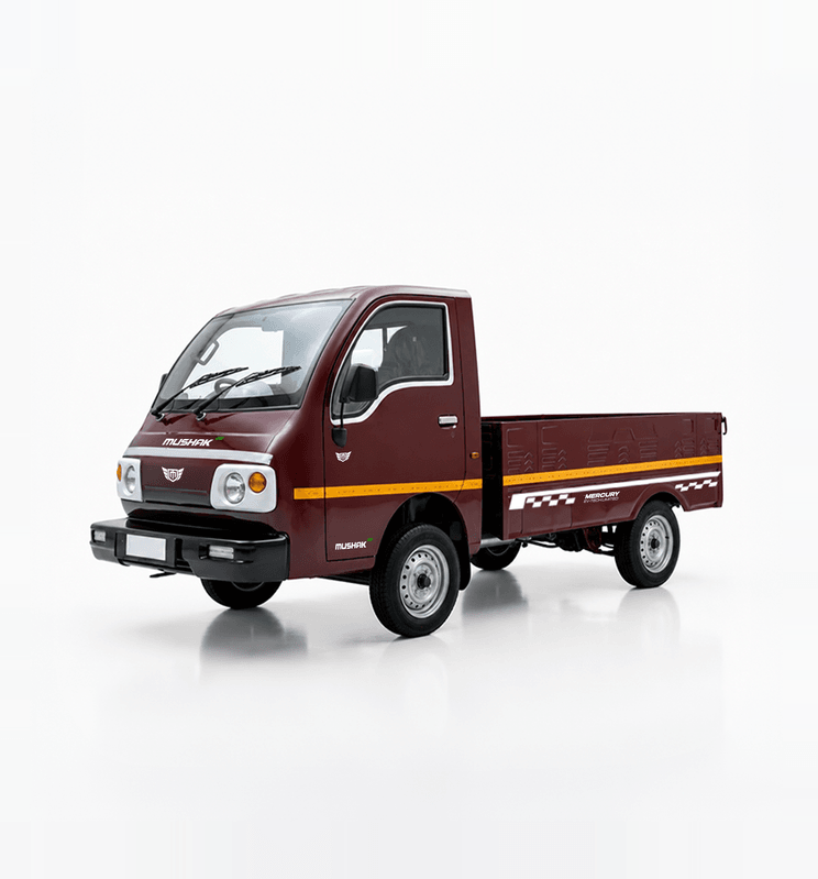 Mercury MUSHAK electric four-wheeler in Maroon, front three-quarter view